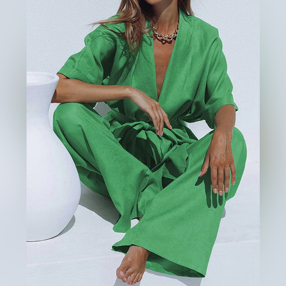 Commence Green Linen Oversized Set